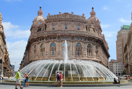 Fontein in Genua, hoofdstad Ligurië, Stad van Columbus, Ligurië, Riviera dei Fiori 